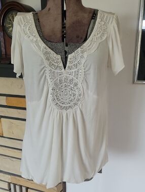 Live & Let Live Top, Medium, Ivory/Silver